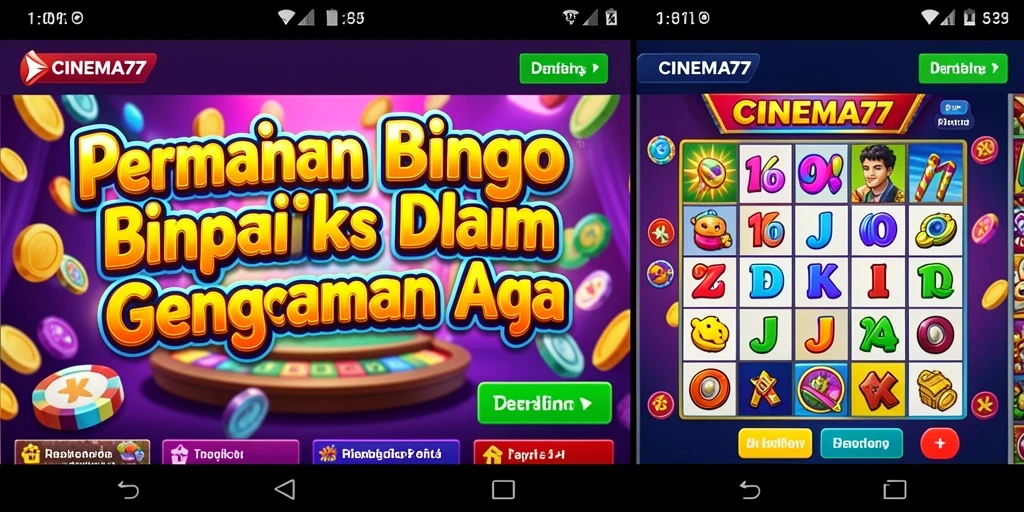 Screenshot gameplay Bingo CINEMA77 dengan interaksi pemain yang seru.