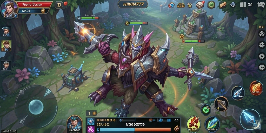 Tangkapan layar HIWIN777 menampilkan aksi strategis dari gameplay SLG.