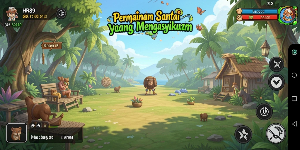 Tampilan gameplay HR89 yang cerah dan menghibur.