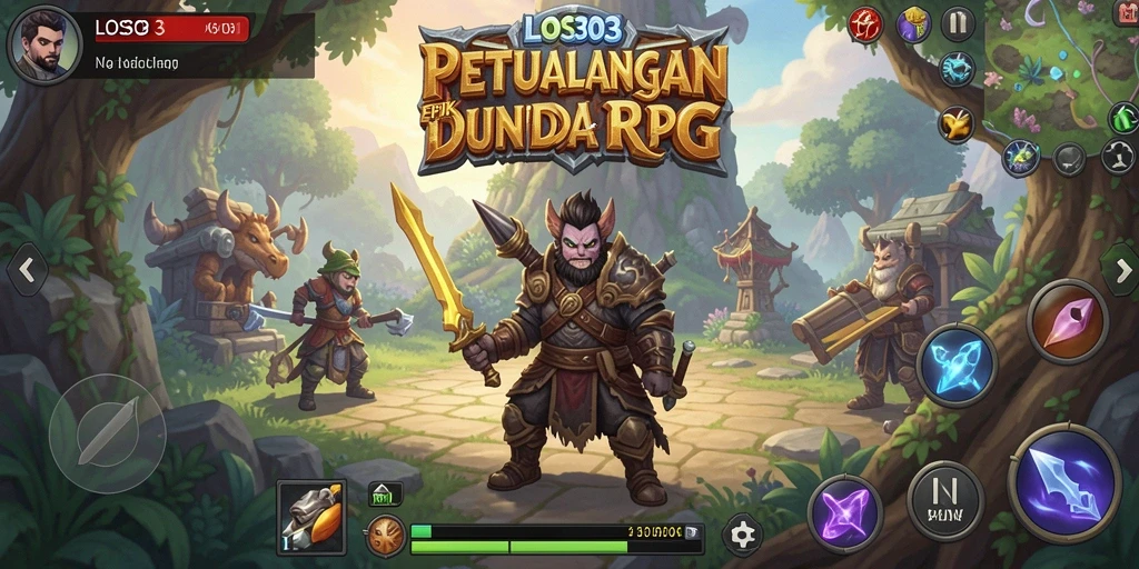 Screenshot utama LOS303 menampilkan aksi pertarungan epik dalam dunia RPG.
