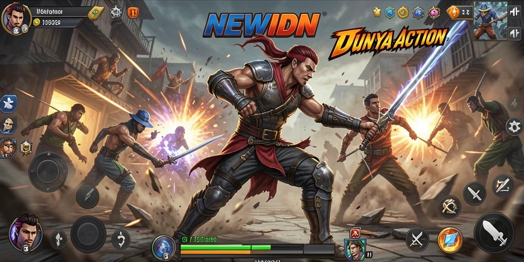 Gameplay seru NEWIDN dengan pertarungan yang intens.