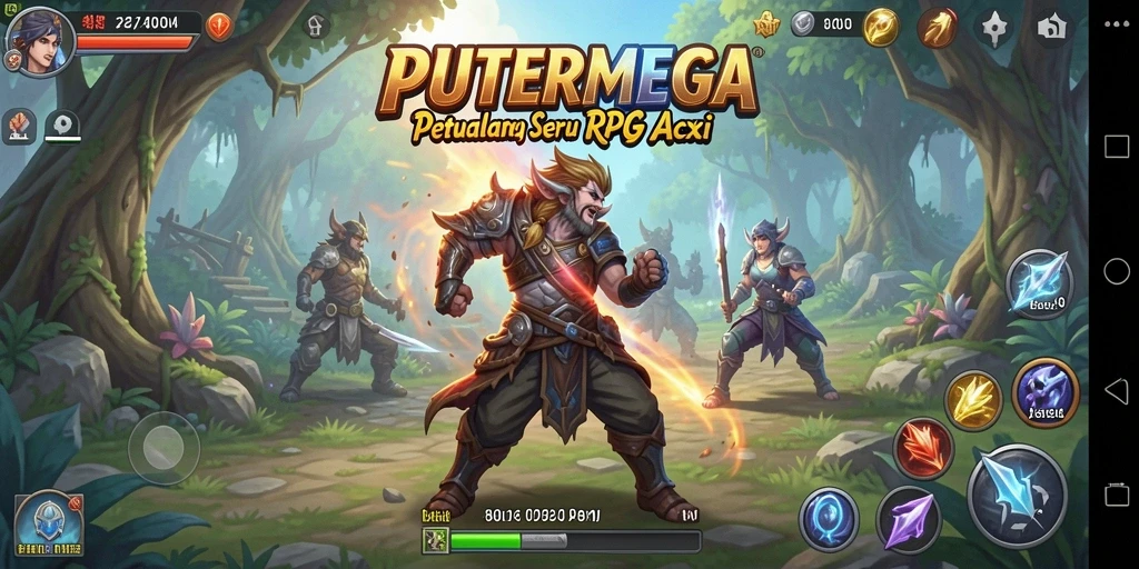 Tampilan gameplay PUTERMEGA yang mendebarkan dan penuh aksi.