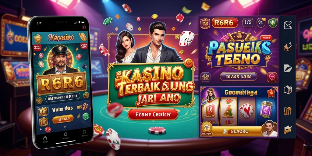 Screenshot R6R6 menampilkan pemain menikmati permainan Kasino dengan antusias.