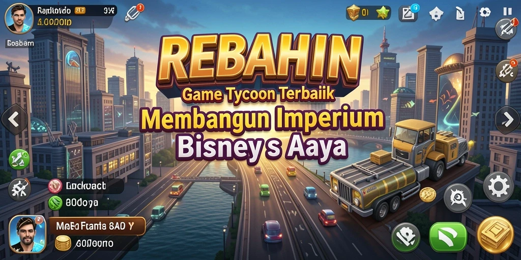 Tangkapan layar gameplay seru REBAHIN yang menunjukkan pembangunan bisnis.