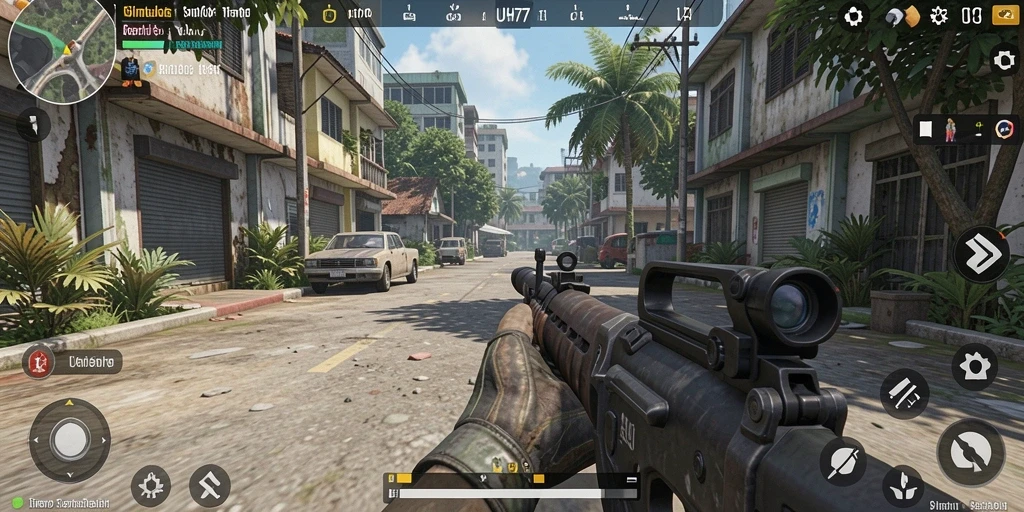 Tampilan gameplay UH77 yang mengesankan dan mendetail.